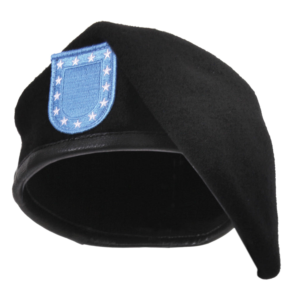 Rothco Inspection Ready Beret with Flash | 95% Wool, Pre-Shaved Inspection Ready Cap, Leather Trim, Ideal for Active-Duty Personnel and Uniform Wear