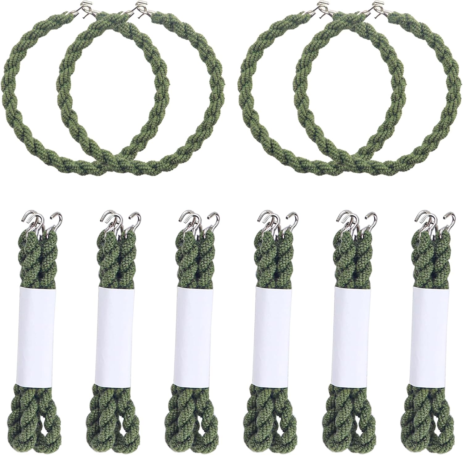 12 PCS Boot Blousers Military Adjustable with Metal Hooks – Elastic Boot Straps Tactical Cowboy Trouser Blousing Straps for Army Navy Air Force Uniform, Camo Pants & Work Boots(Green)