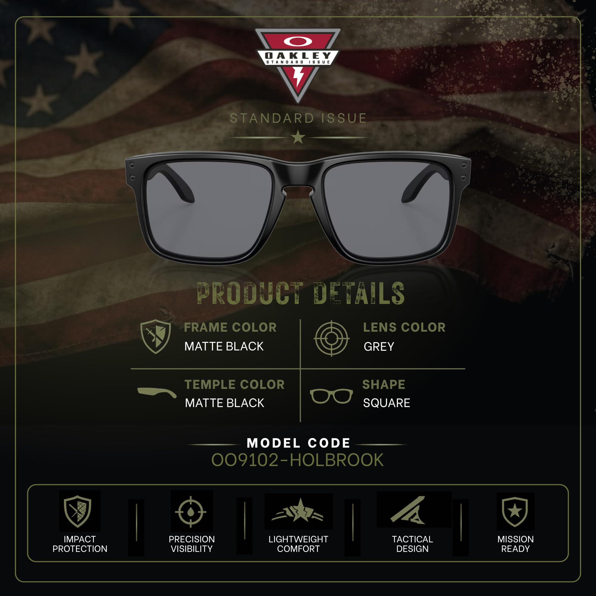Oakley Standard Issue SI Holbrook USA Flag Collection Sunglasses With Kit