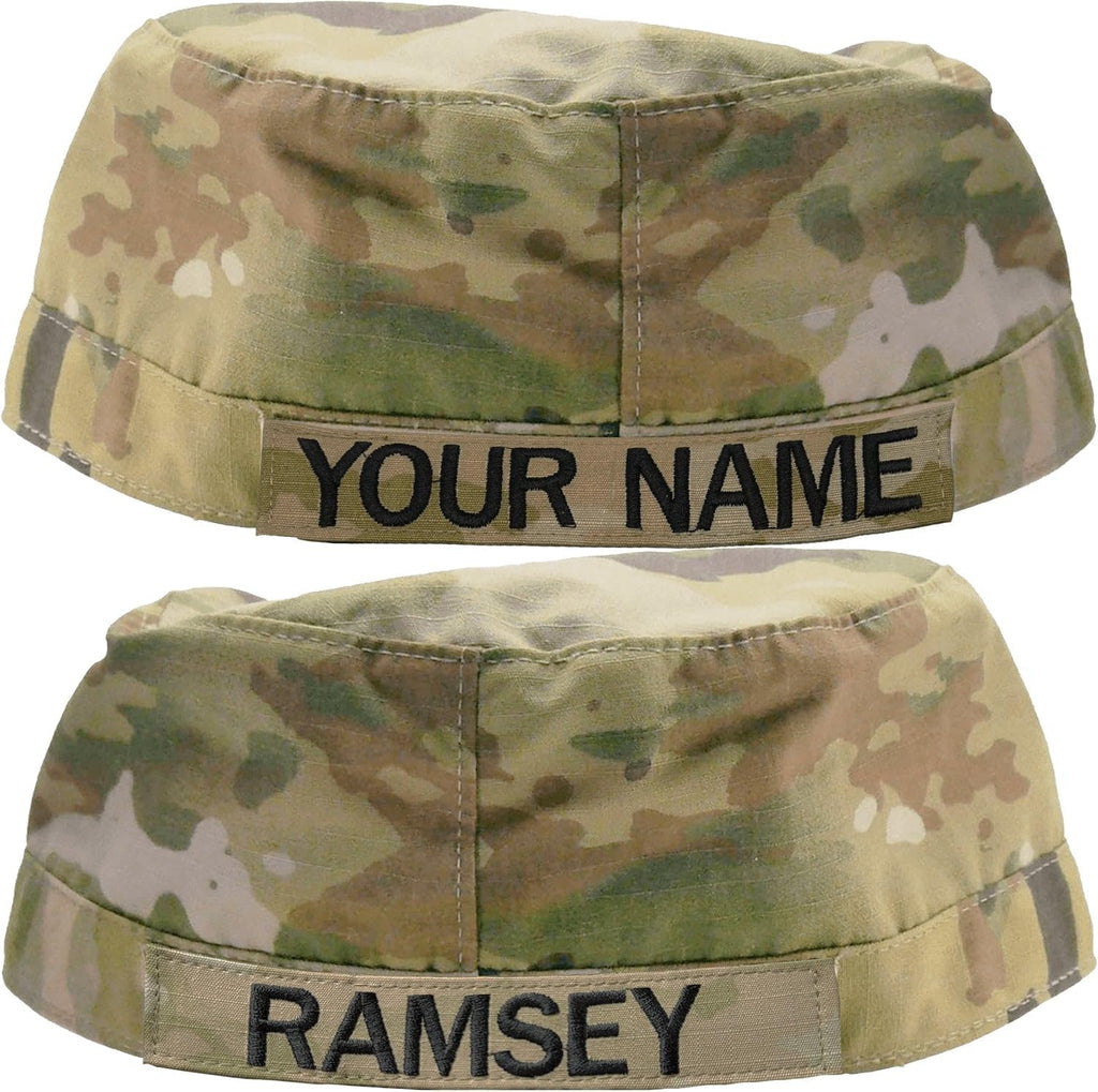 Army Patrol Cap OCP with Sew On Rank and Name Tape USGI