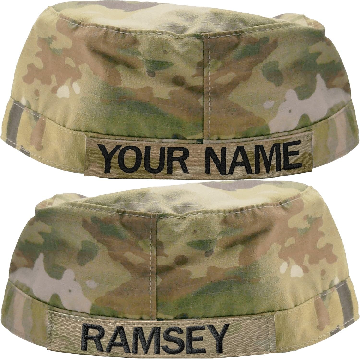Army Patrol Cap OCP with Sew On Rank and Name Tape USGI