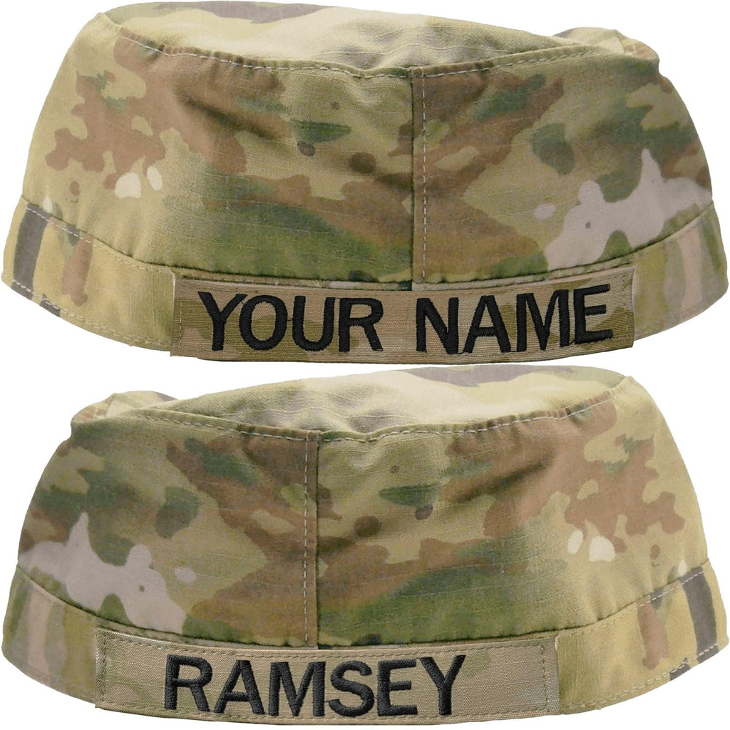 Army Patrol Cap OCP with Sew On Rank and Name Tape USGI