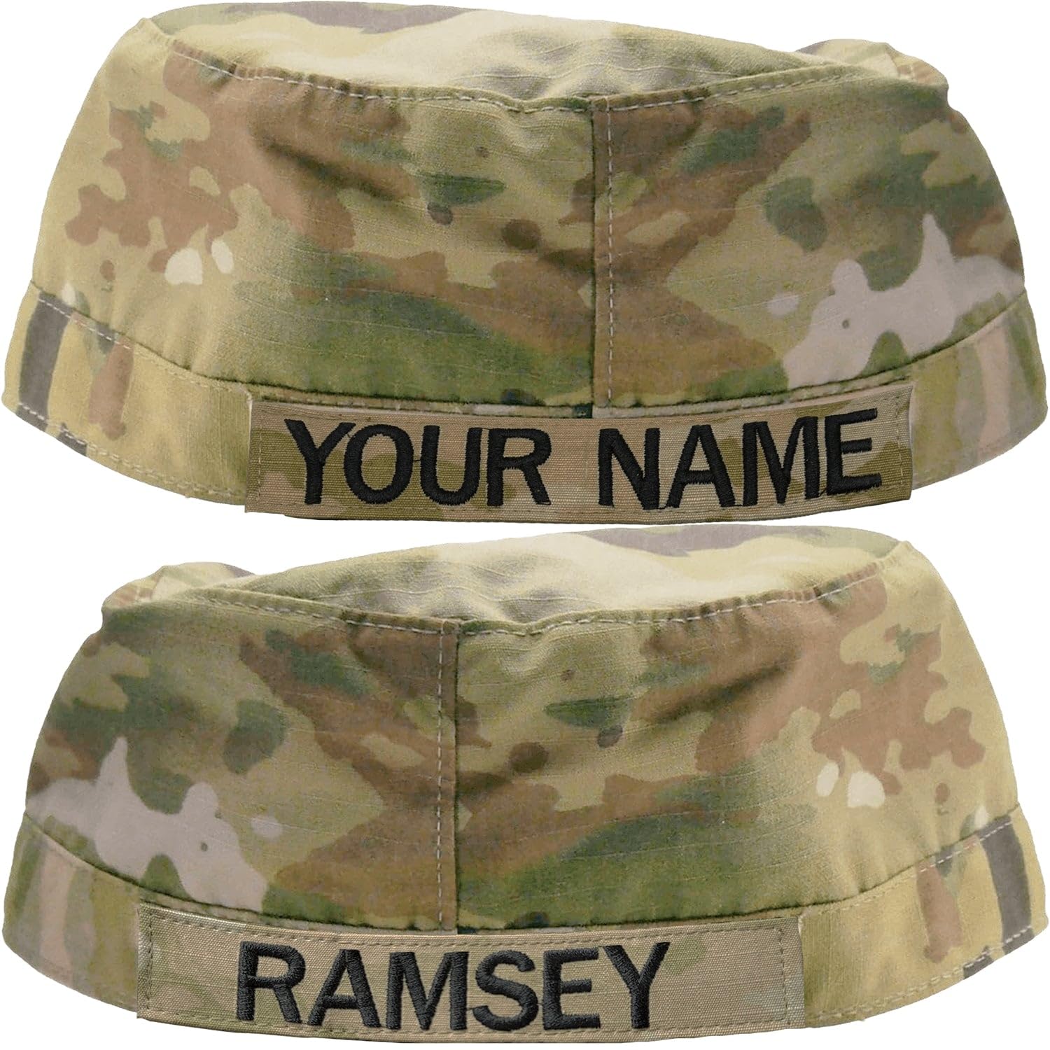 Army Patrol Cap OCP with Sew On Rank and Name Tape USGI