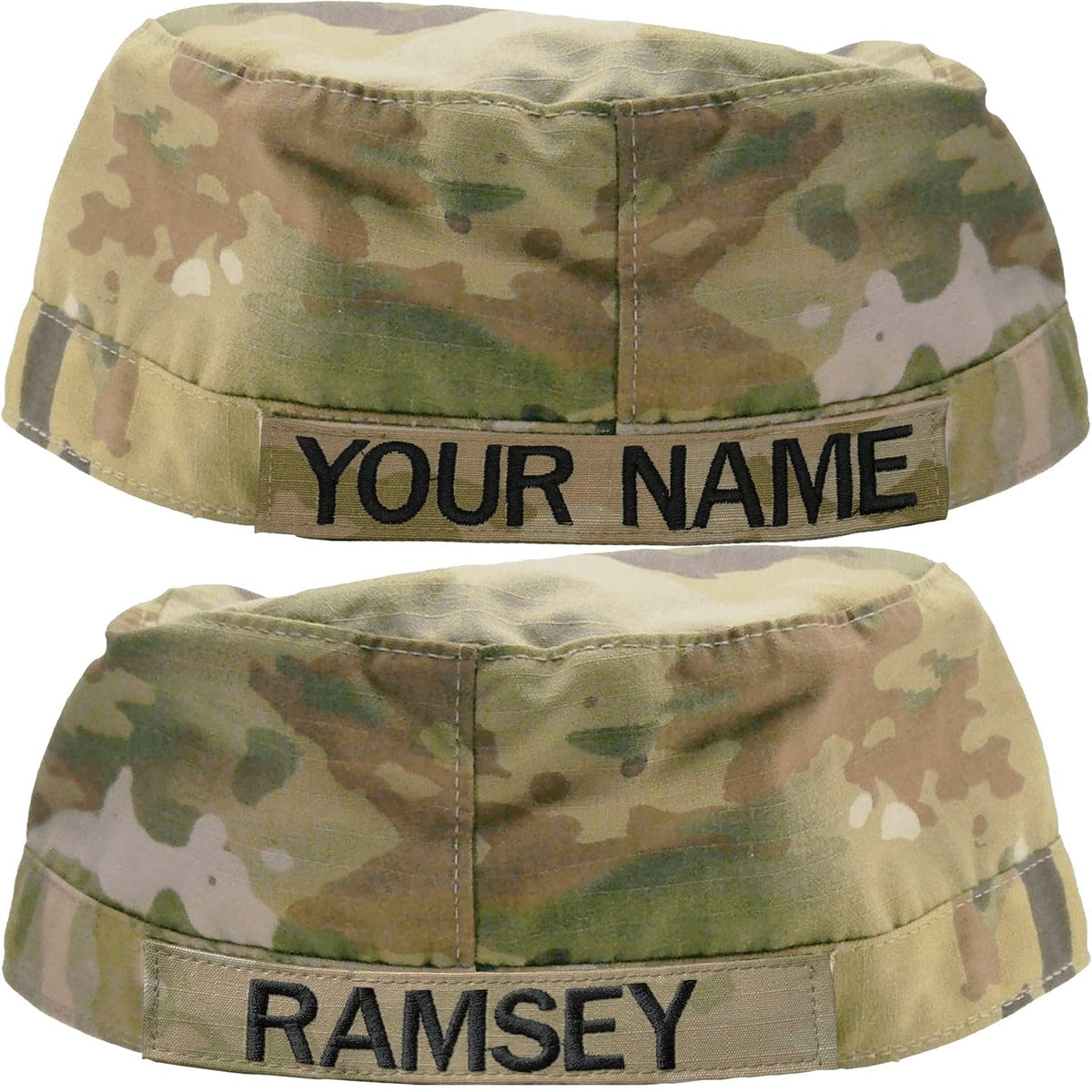 Army Patrol Cap OCP with Sew On Rank and Name Tape USGI