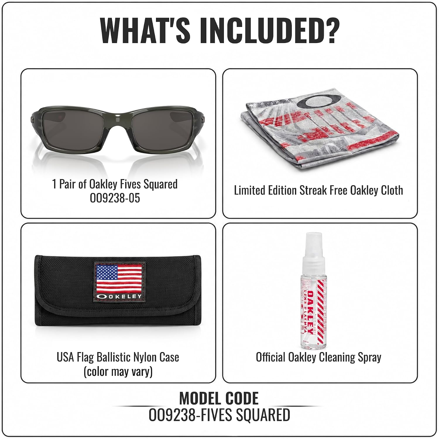 Oakley FIVES SQUARED OO9238 Sunglasses With Official Eyewear Kit
