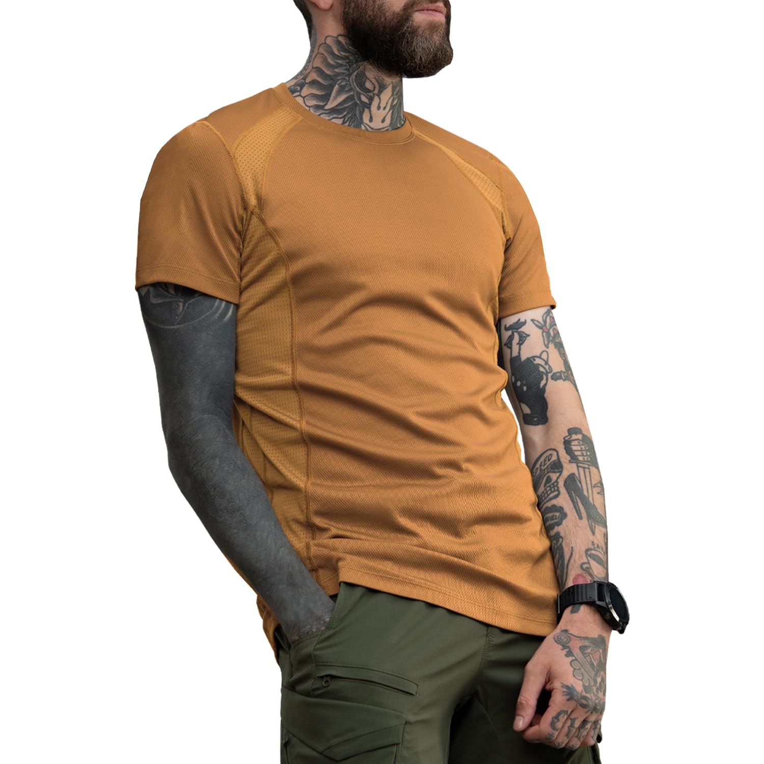 M-Tac Athletic T-Shirt Gen.2 - Breathable Polyester Military T-Shirt with Short Sleeve and Crew Neck for Men