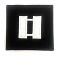 U.S. Army (O3) Captain 2x2 Black Rank with Hook Fastener (each)