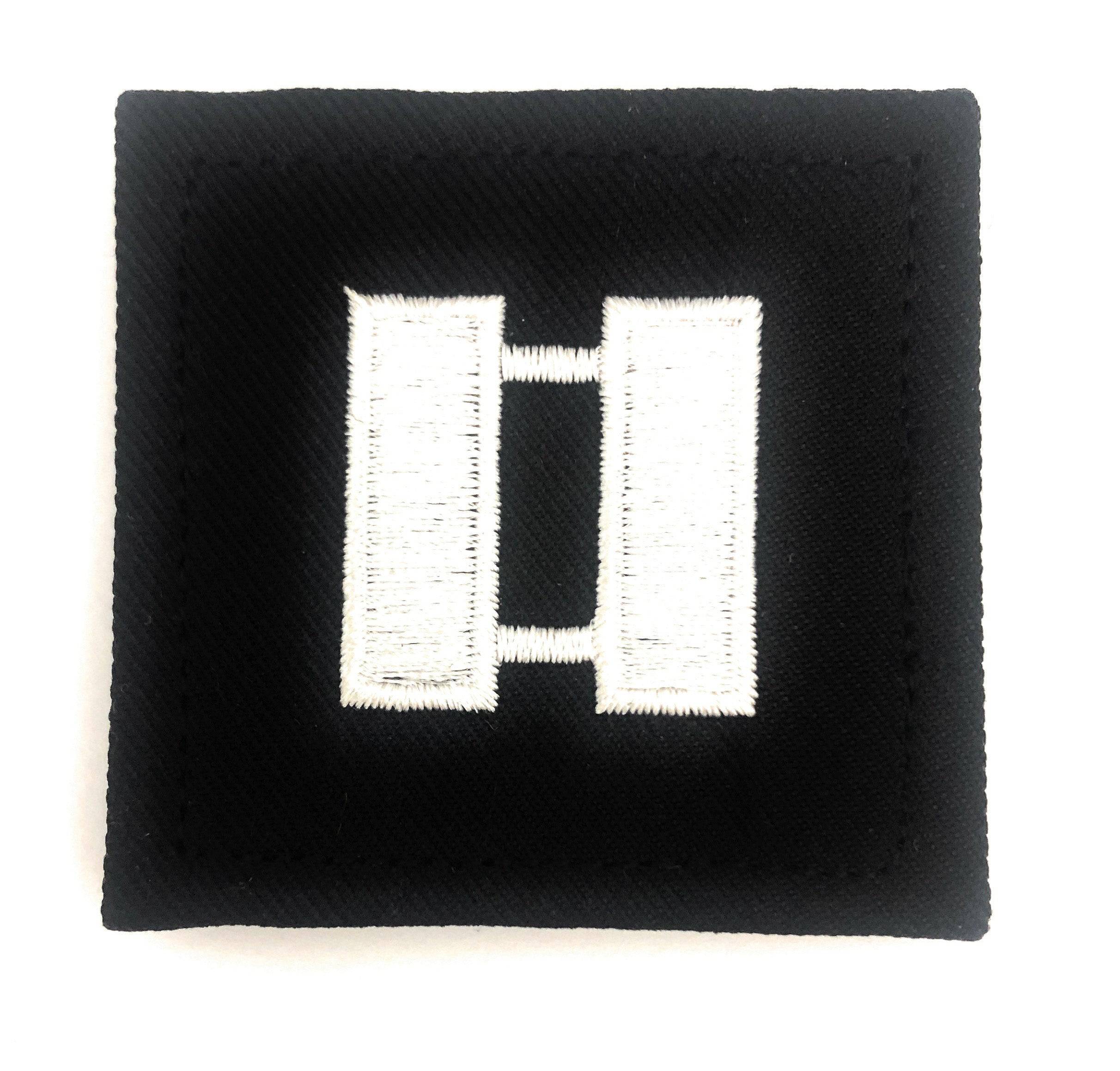 U.S. Army (O3) Captain 2x2 Black Rank with Hook Fastener (each)
