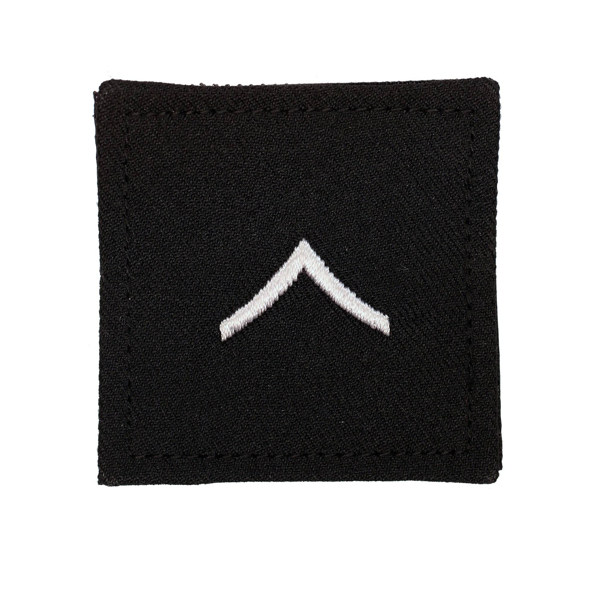 Private (PV2) 2X2 Black with Hook Fastener