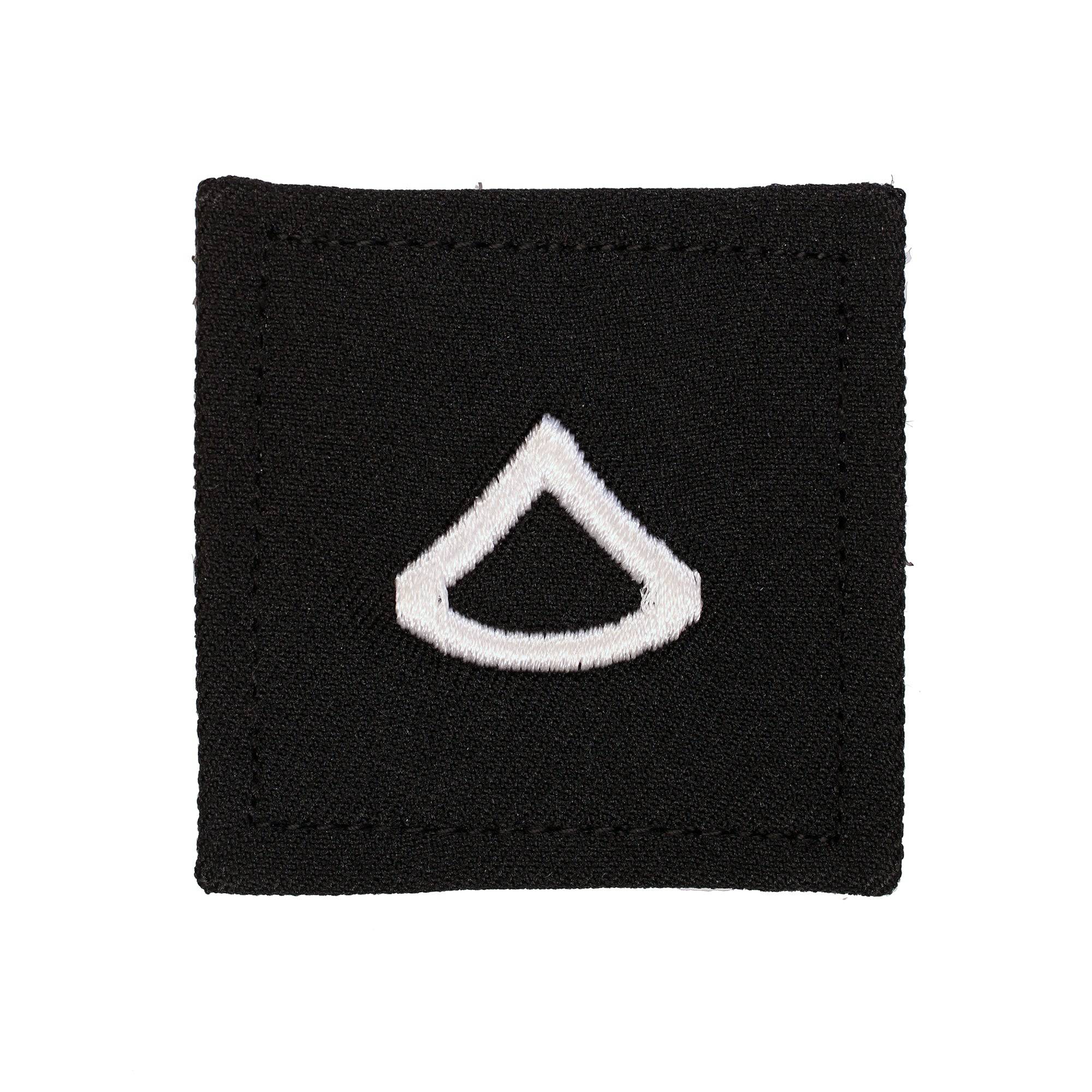 Private First Class 2X2 Black with Hook Fastener