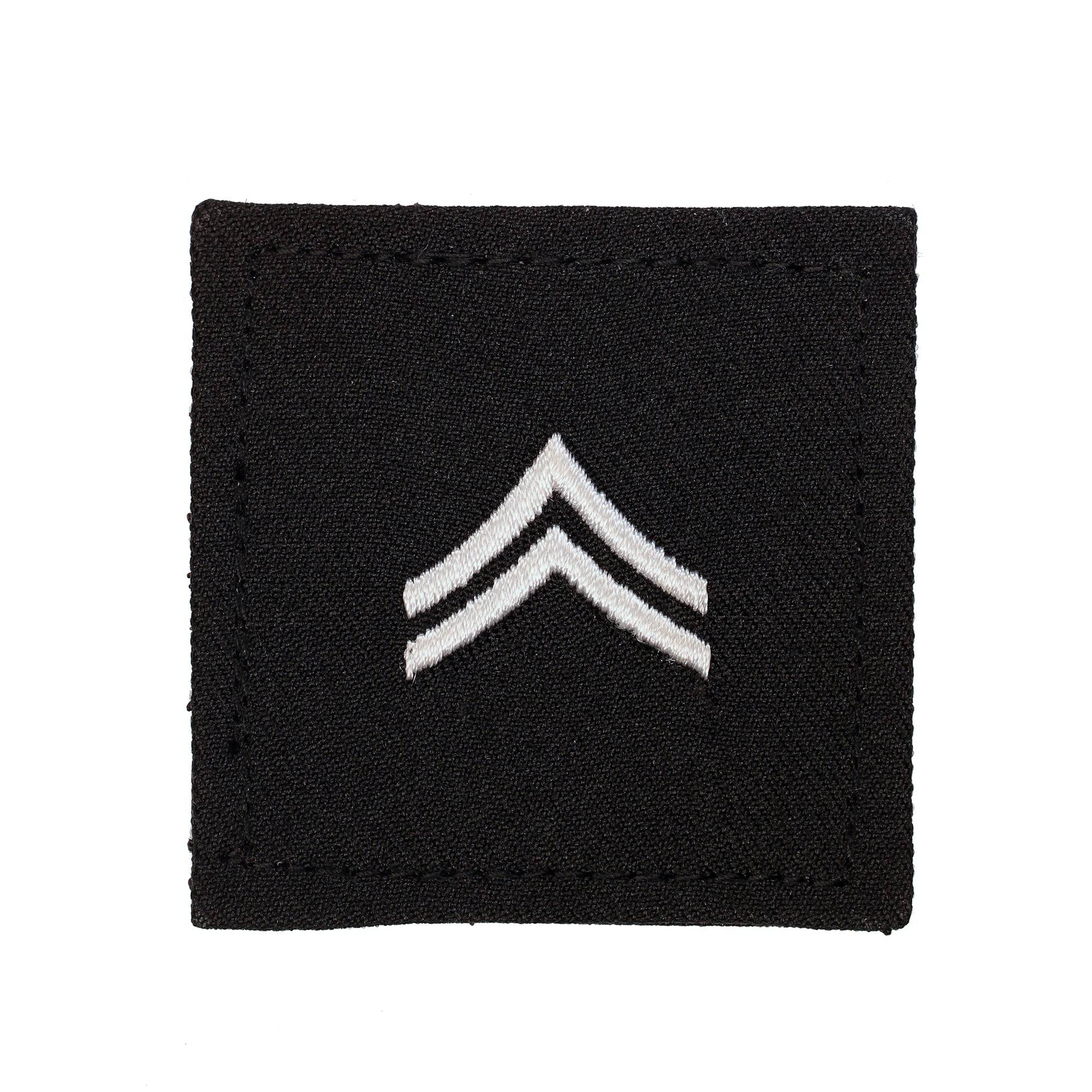 U.S. Army Corporal 2X2 Black with Hook Fastener