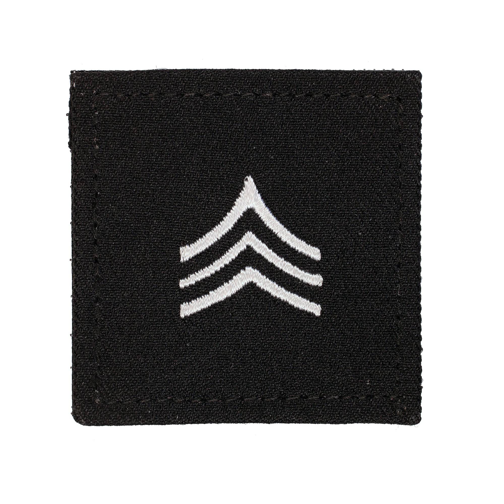U.S. Army Sergeant 2x2 Black with Hook Fastener