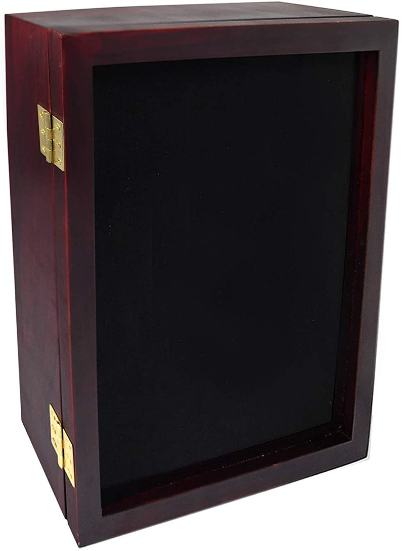14x17x2 Shadow Box Display Case | Magnetically Opens and Closes like a Door - Real Wood, Strong Glass