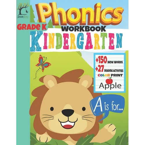 Phonics Workbook Kindergarten: +150 New Words +27 Reading activities: Color Print - Paperback