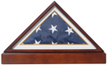 Burial/Funeral Flag Display Case Frame with Pedestal Stand-White Background Color