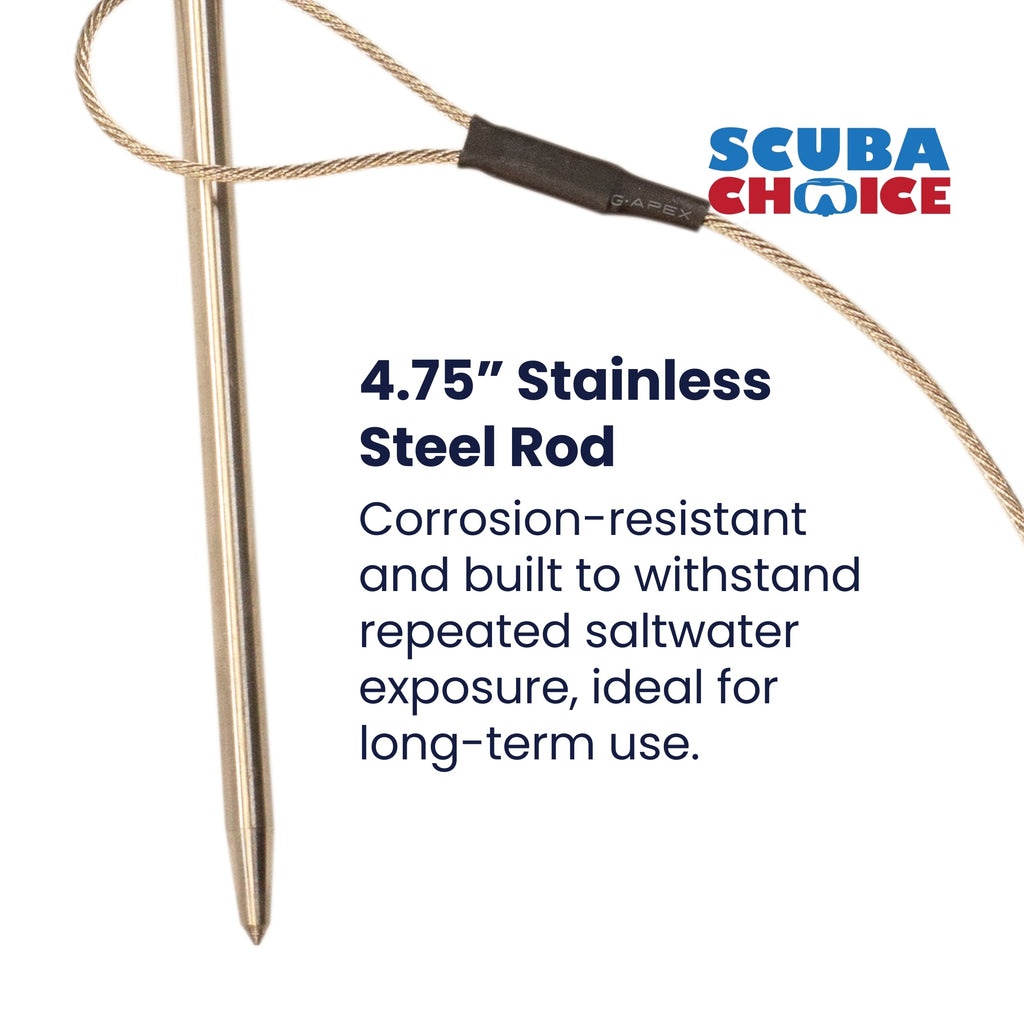 Spearfishing Compact Stainless Steel Fish Stringer Cable & 4.75" Rod