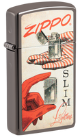 Zippo Slim Retro Design, Black Ice Lighter #48396