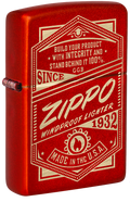 Zippo Retro Design, Metallic Red Laser Engraved Lighter #48620