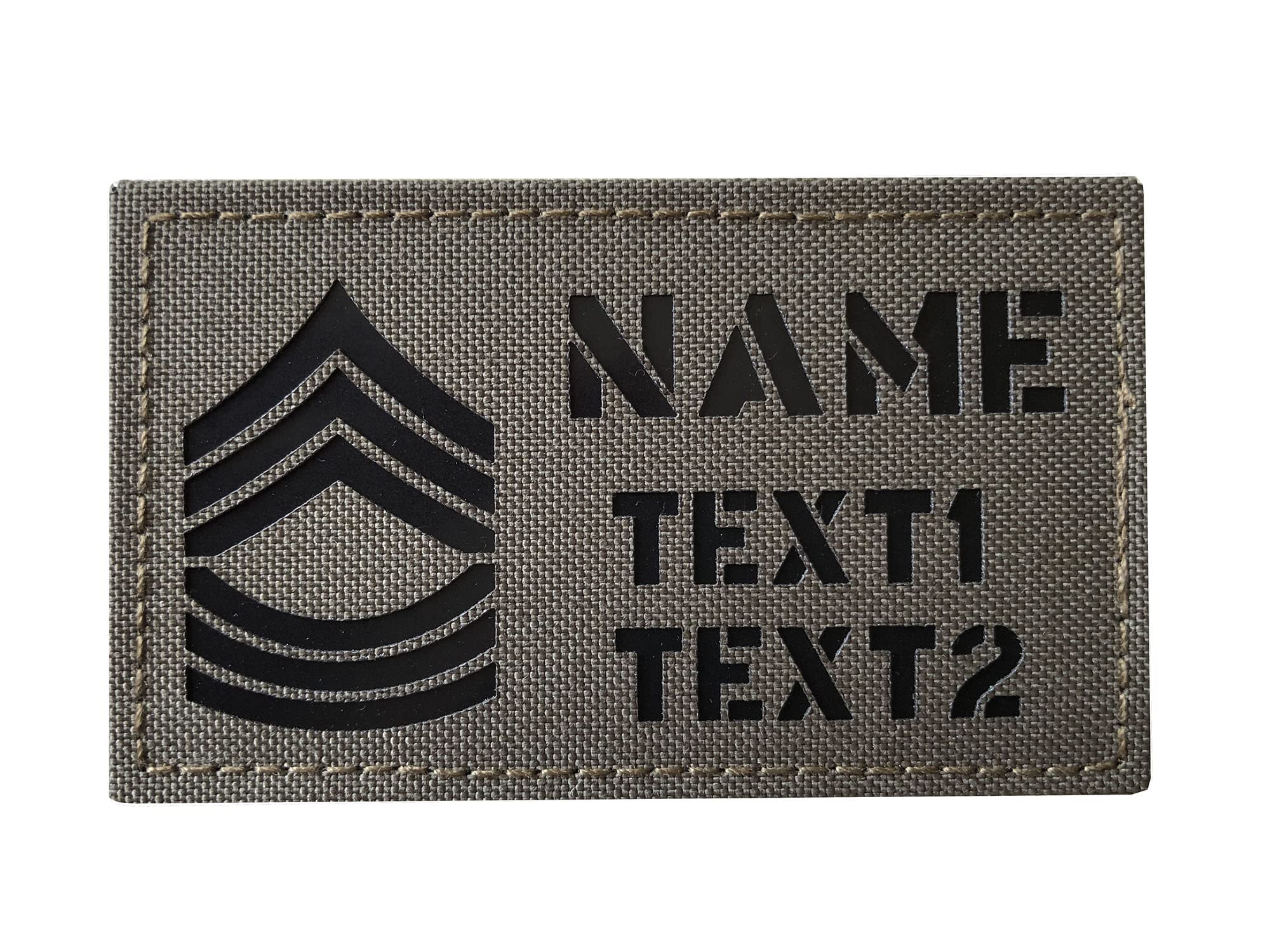 Custom MC Camo IR US Army Rank ID Blood Type Name Tags IR Flag Patch (E5 Sergeant)