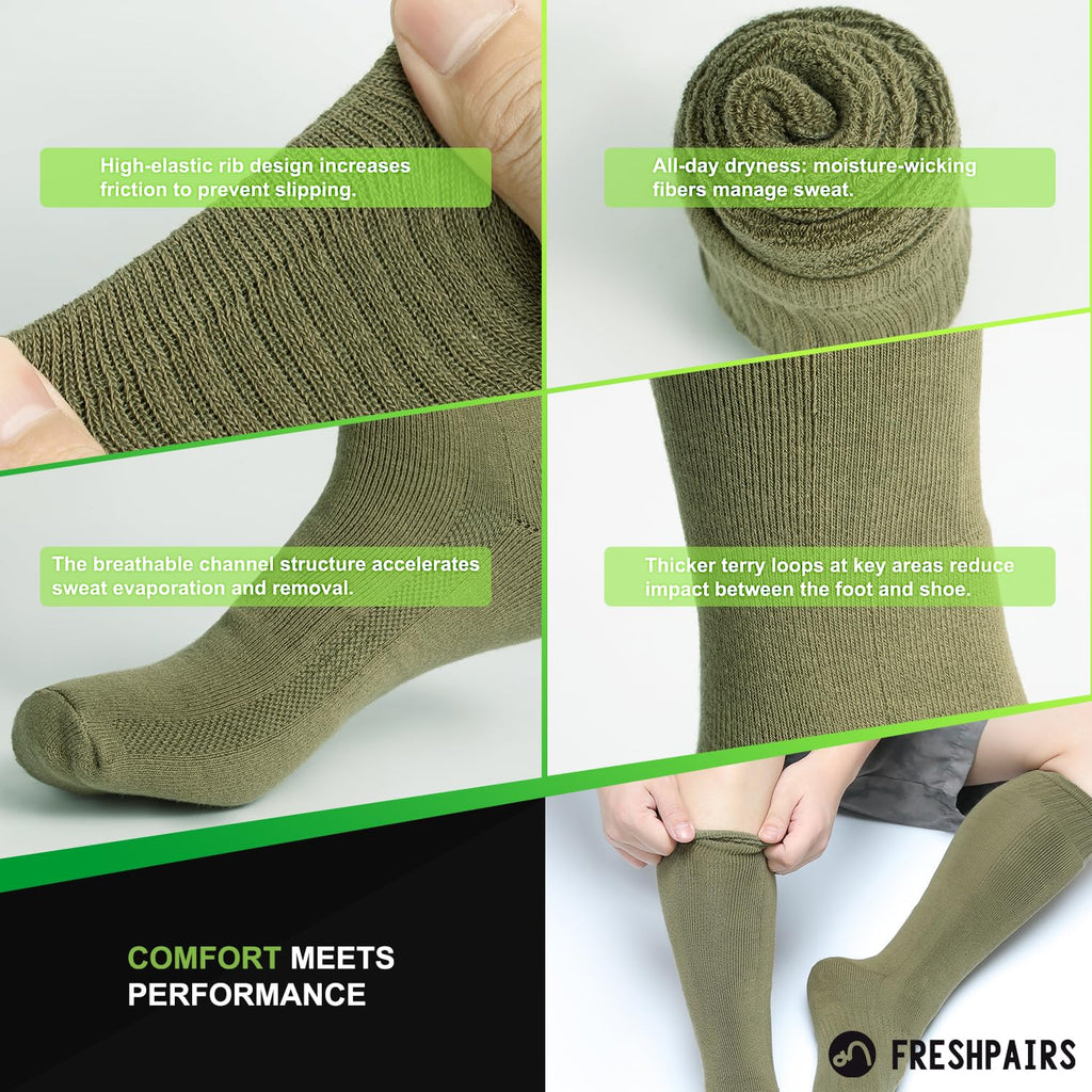 Men's Hiking Socks, Tactical Boot for Men, Over-the-Calf Work Boot Socks