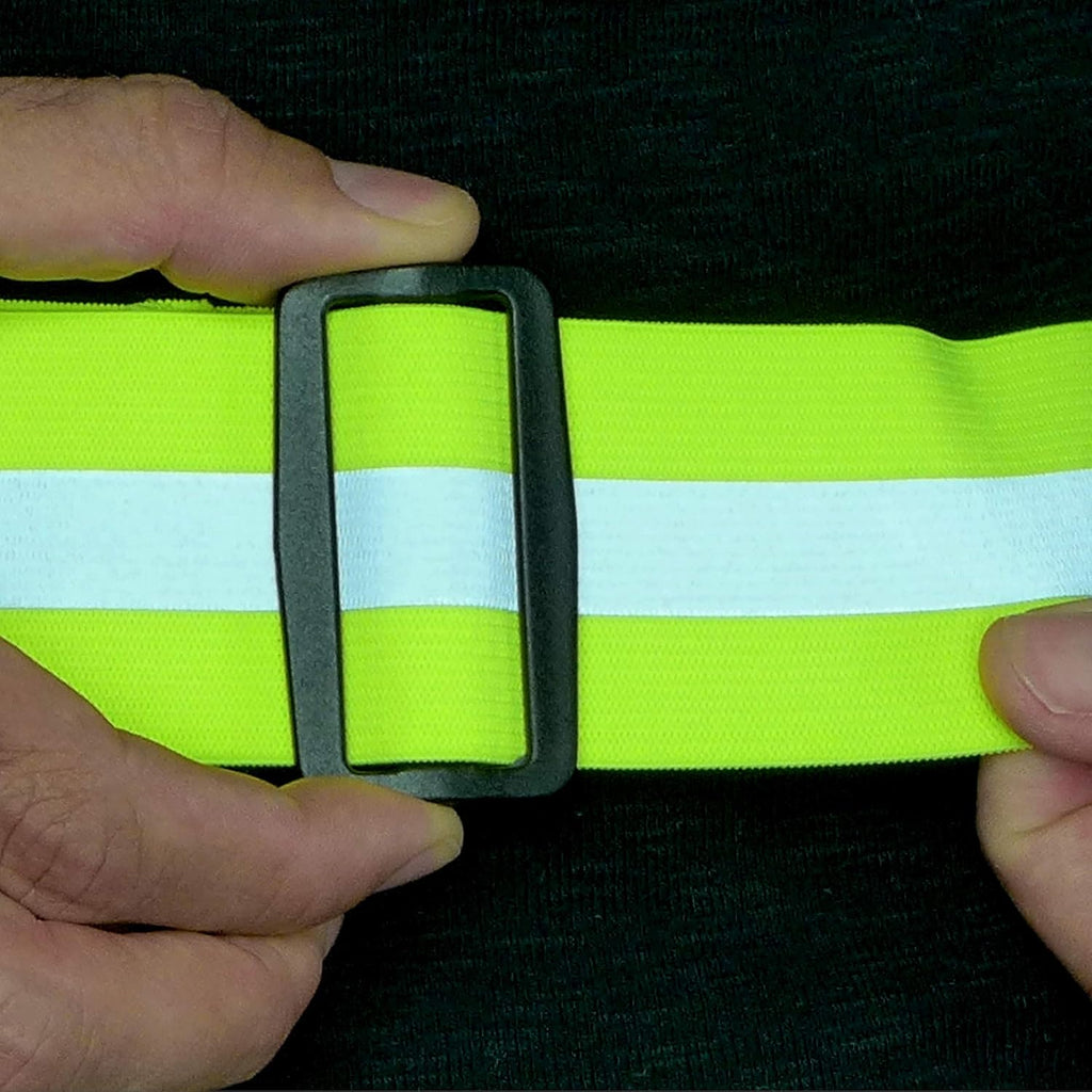 Endura Max Reflectives Reflective Elastic Belt or Sash, Military Heritage Style Glow Belt, Running Walking Motorcycling, Adjustable (Lime Green Ultralight, Regular)
