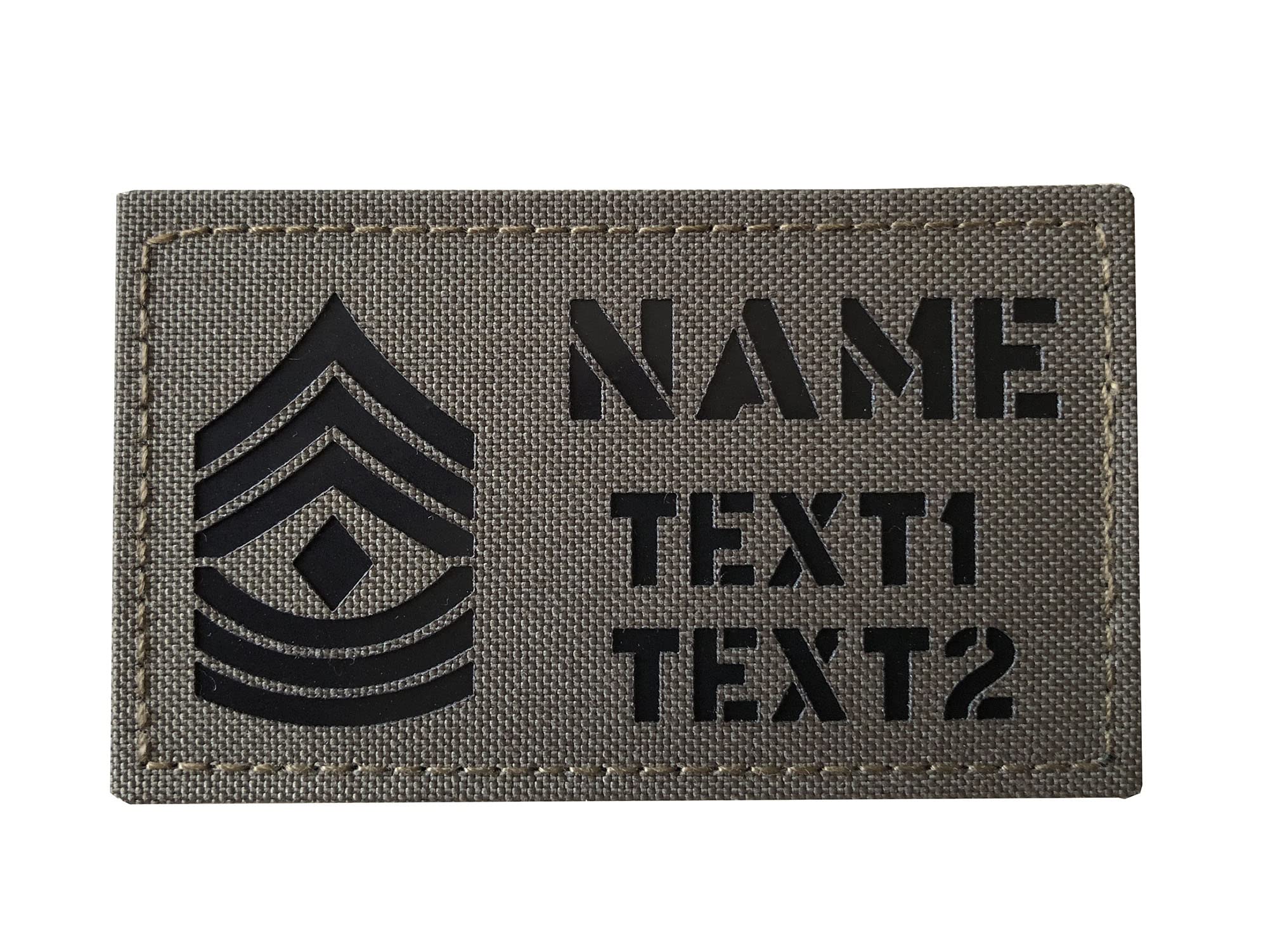 Custom MC Camo IR US Army Rank ID Blood Type Name Tags IR Flag Patch (E5 Sergeant)