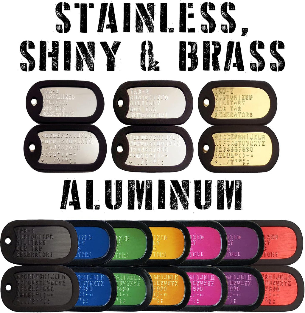 Personalized Military Dog Tags with Silencers and Stainless Steel Ball Chains, Red Aluminum