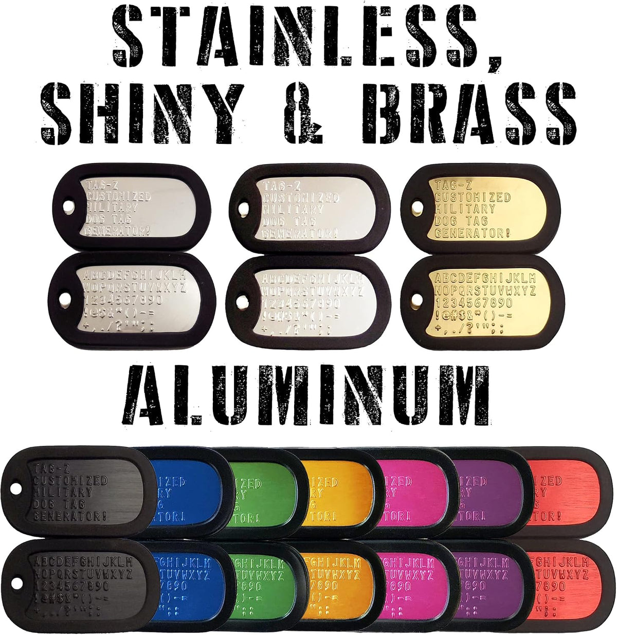 Personalized Military Dog Tags with Silencers and Stainless Steel Ball Chains, Red Aluminum