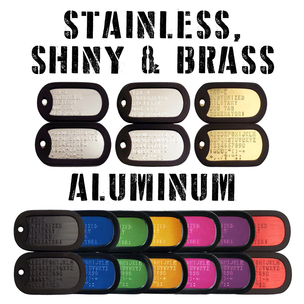 Personalized Military Dog Tags with Silencers and Stainless Steel Ball Chains, Red Aluminum