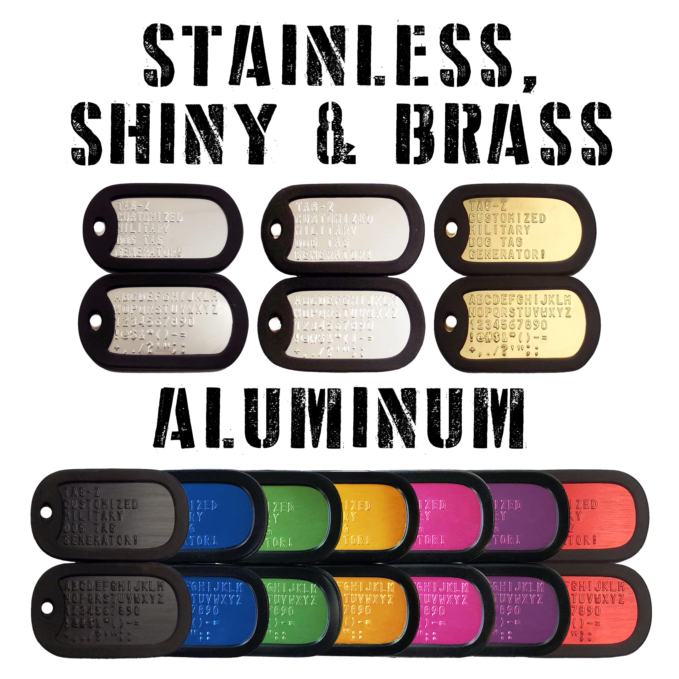Personalized Military Dog Tags with Silencers and Stainless Steel Ball Chains, Red Aluminum