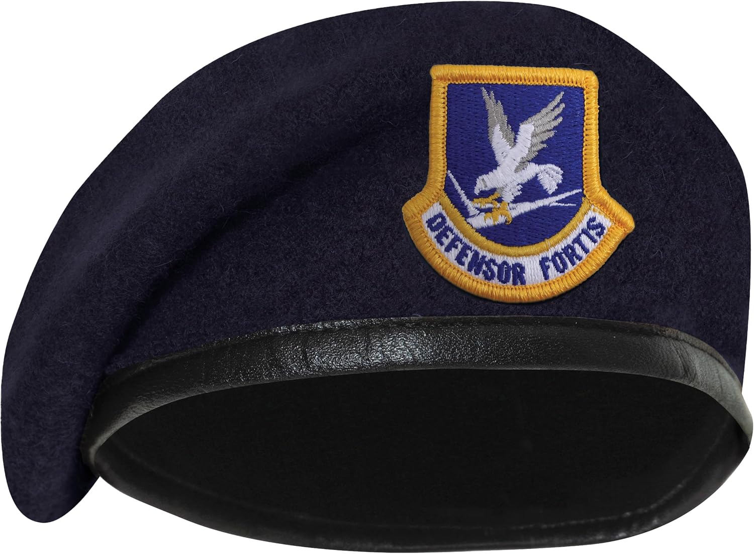 Rothco Inspection Ready Beret With USAF Flash | 95% Wool, Pre-Shaved Inspection Ready Cap, Leather Trim, Ideal for Active-Duty Personnel and Uniform Wear