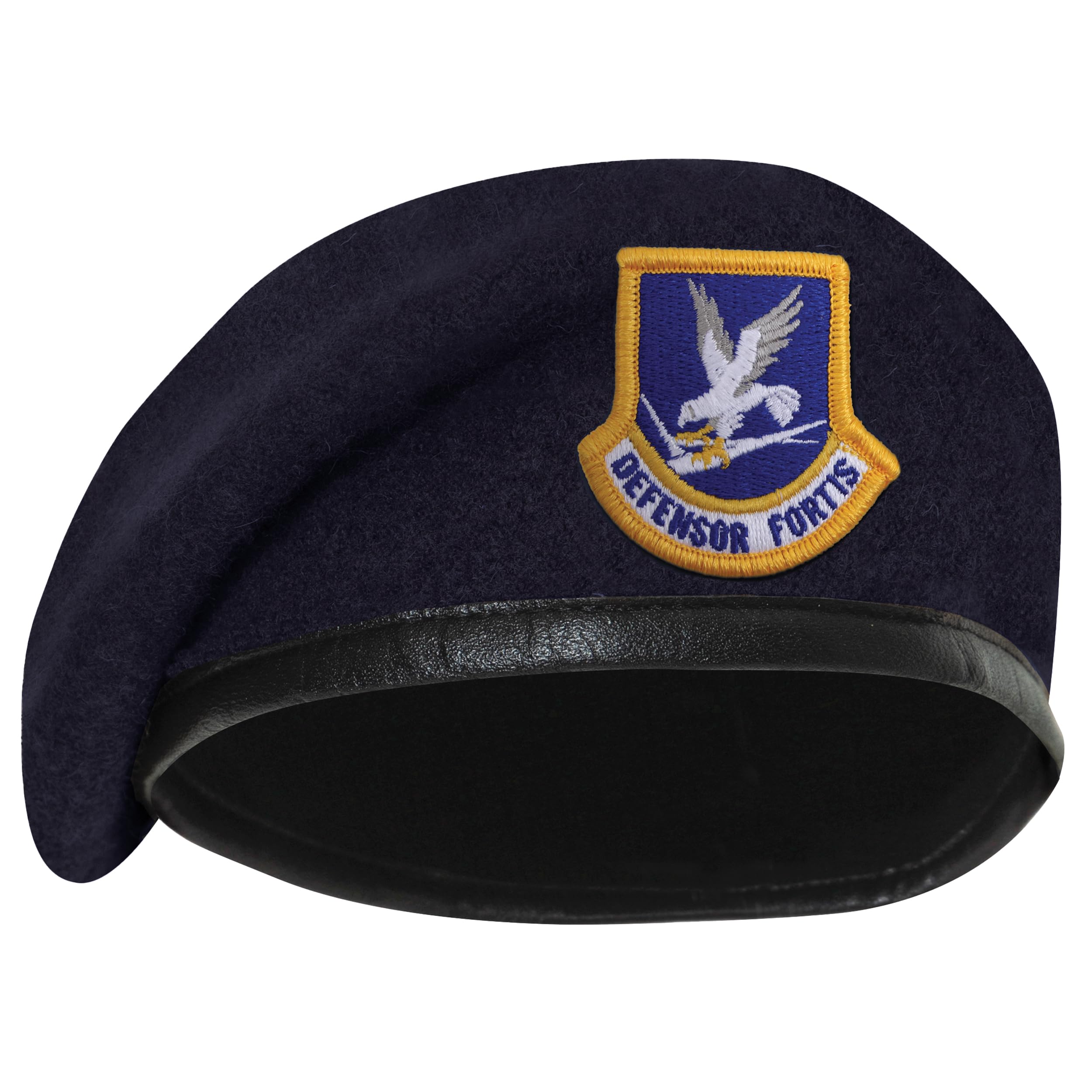 Rothco Inspection Ready Beret With USAF Flash | 95% Wool, Pre-Shaved Inspection Ready Cap, Leather Trim, Ideal for Active-Duty Personnel and Uniform Wear