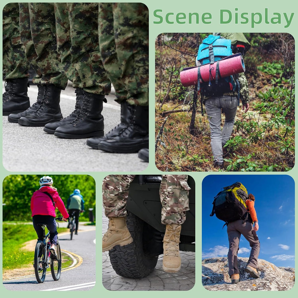 12 PCS Boot Blousers Military Adjustable with Metal Hooks – Elastic Boot Straps Tactical Cowboy Trouser Blousing Straps for Army Navy Air Force Uniform, Camo Pants & Work Boots(Green)