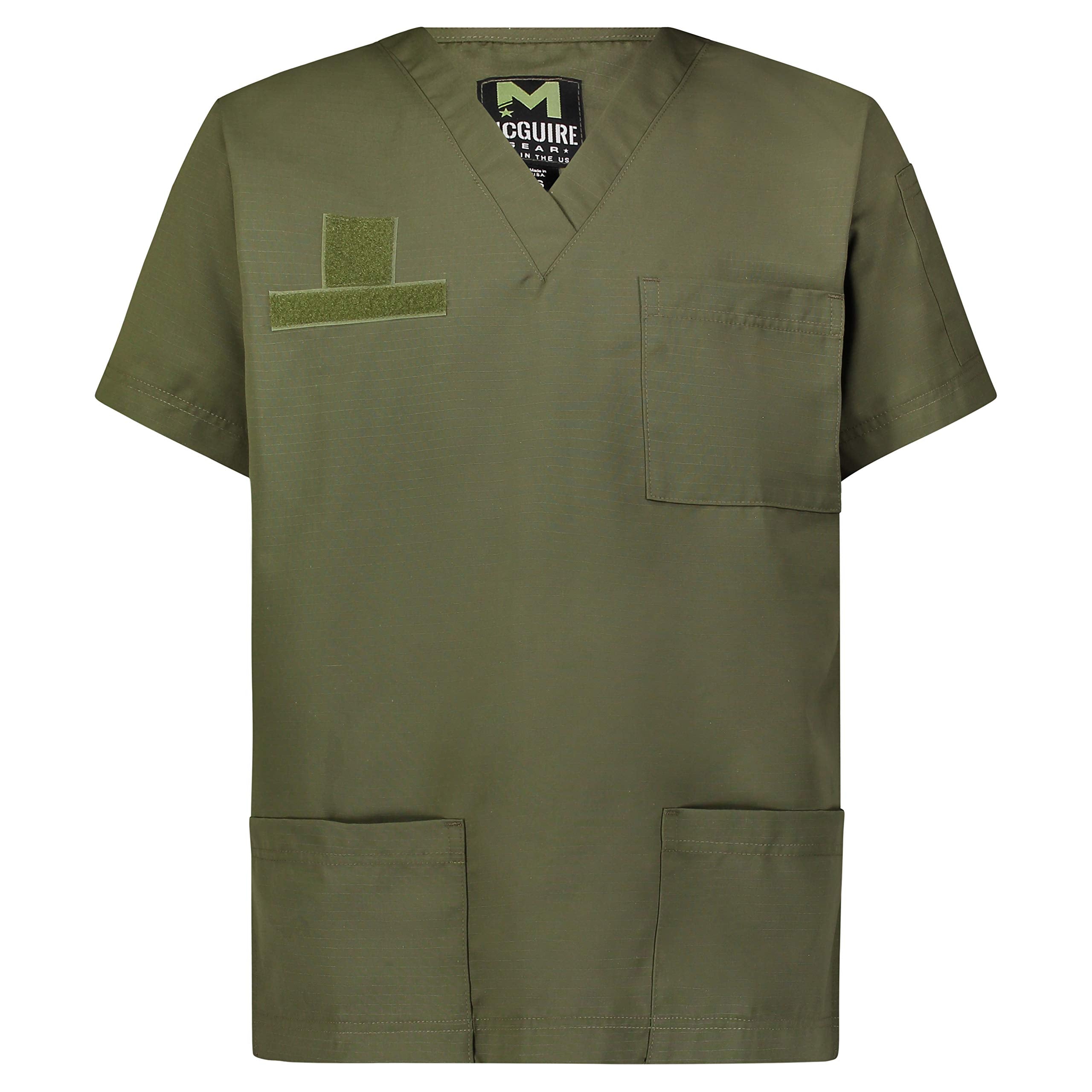 M MCGUIRE GEAR Tactical Ripstop Scrub Top – Unisex Scrubs for Nurses, Military, EMS – Medical Scrub Shirt – Made in the USA.