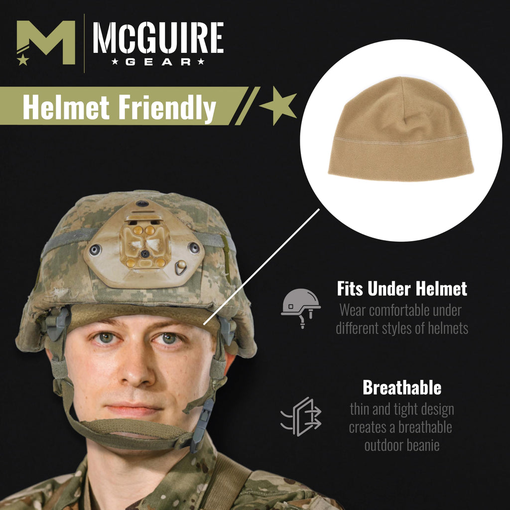 M MCGUIRE GEAR GI Polartec® 100 Fleece Watch Cap Beanie, Lightweight Fitted Cap, Tactical Gear & Warm Winter Hat- Made in USA