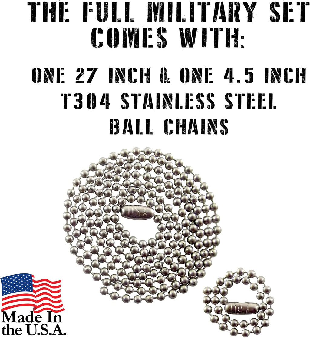 Personalized Military Dog Tags with Silencers and Stainless Steel Ball Chains, Red Aluminum