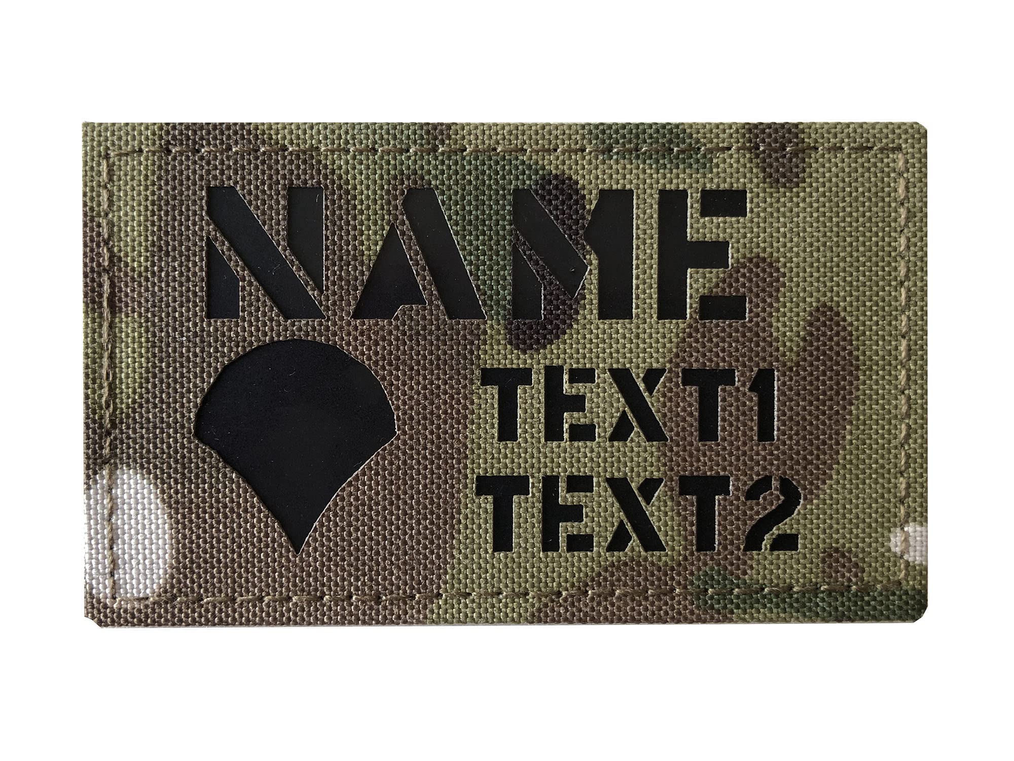 Custom MC Camo IR US Army Rank ID Blood Type Name Tags IR Flag Patch (E5 Sergeant)