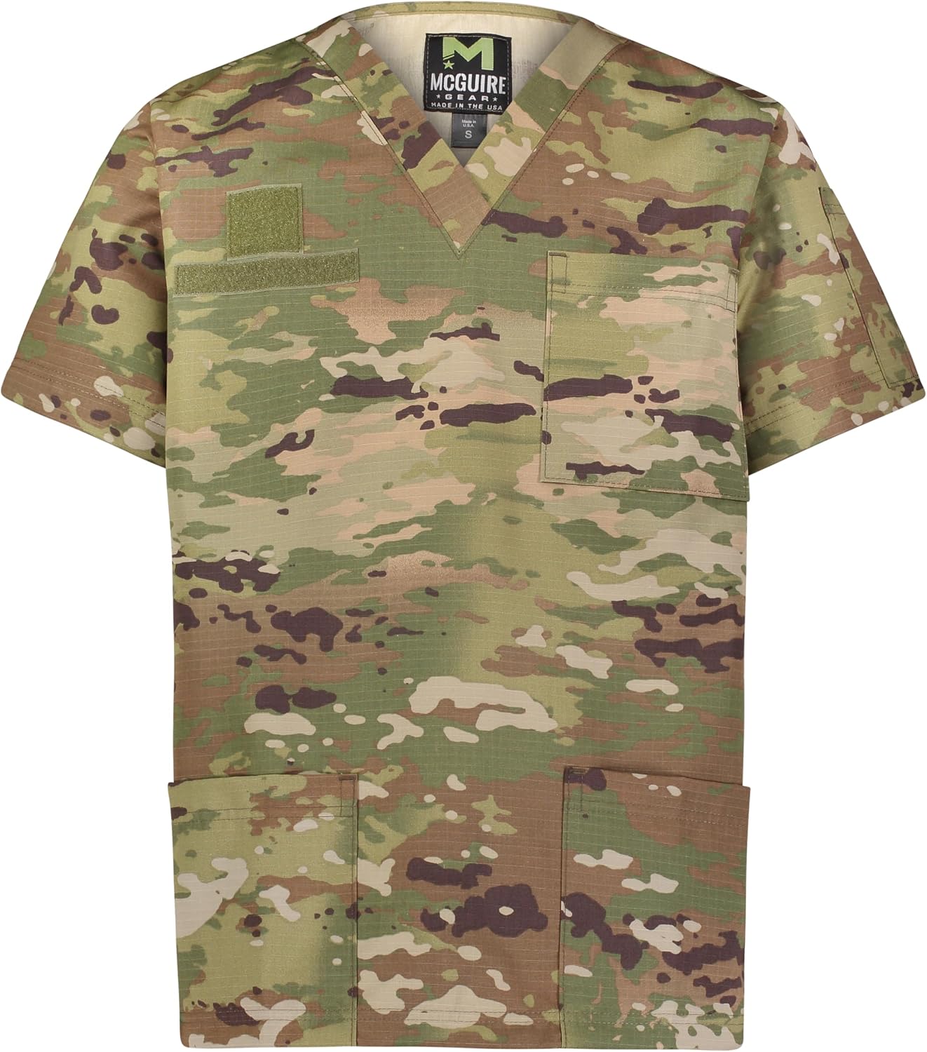 M MCGUIRE GEAR Tactical Ripstop Scrub Top – Unisex Scrubs for Nurses, Military, EMS – Medical Scrub Shirt – Made in the USA.
