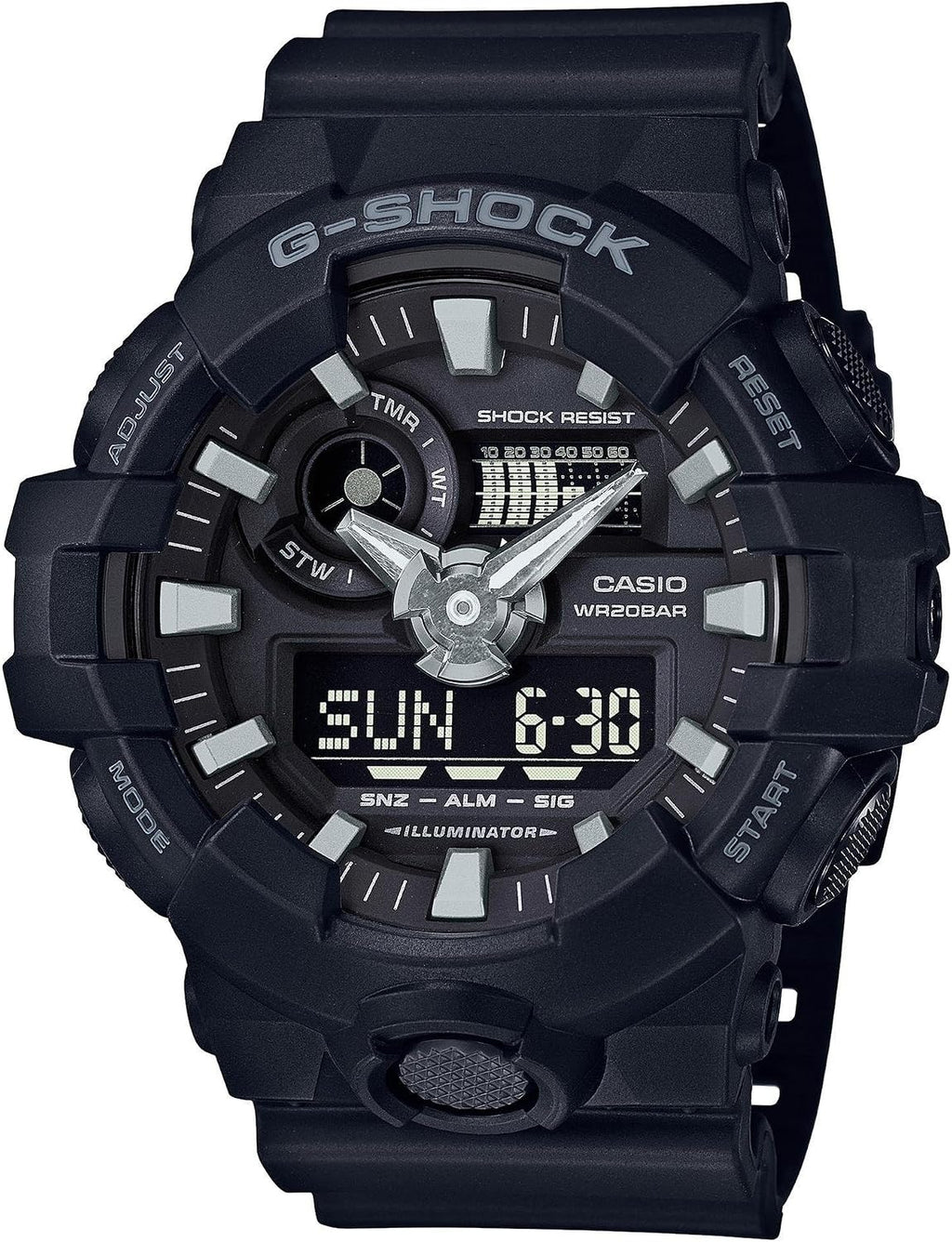 Casio Men's 'G Shock' Quartz Resin Casual Watch, Color:Black (Model: GA-700-1BDR)