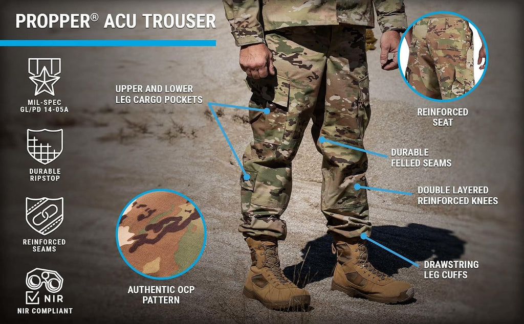 Propper Men's ACU OCP Trouser Pant, NIR Compliant | Combat Cargo Pants, OCP Trouser for Military and Air Force