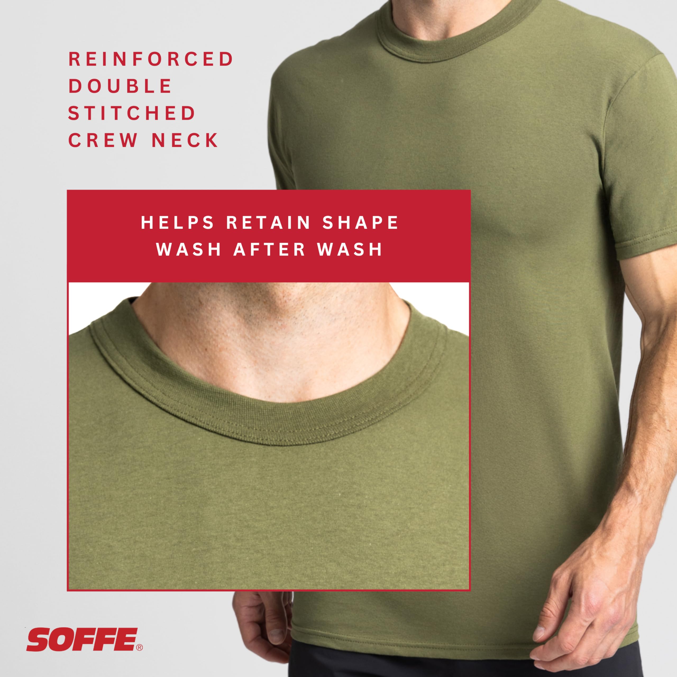 Soffe Men's 3 Pack - USA Poly/Cotton Military Tee