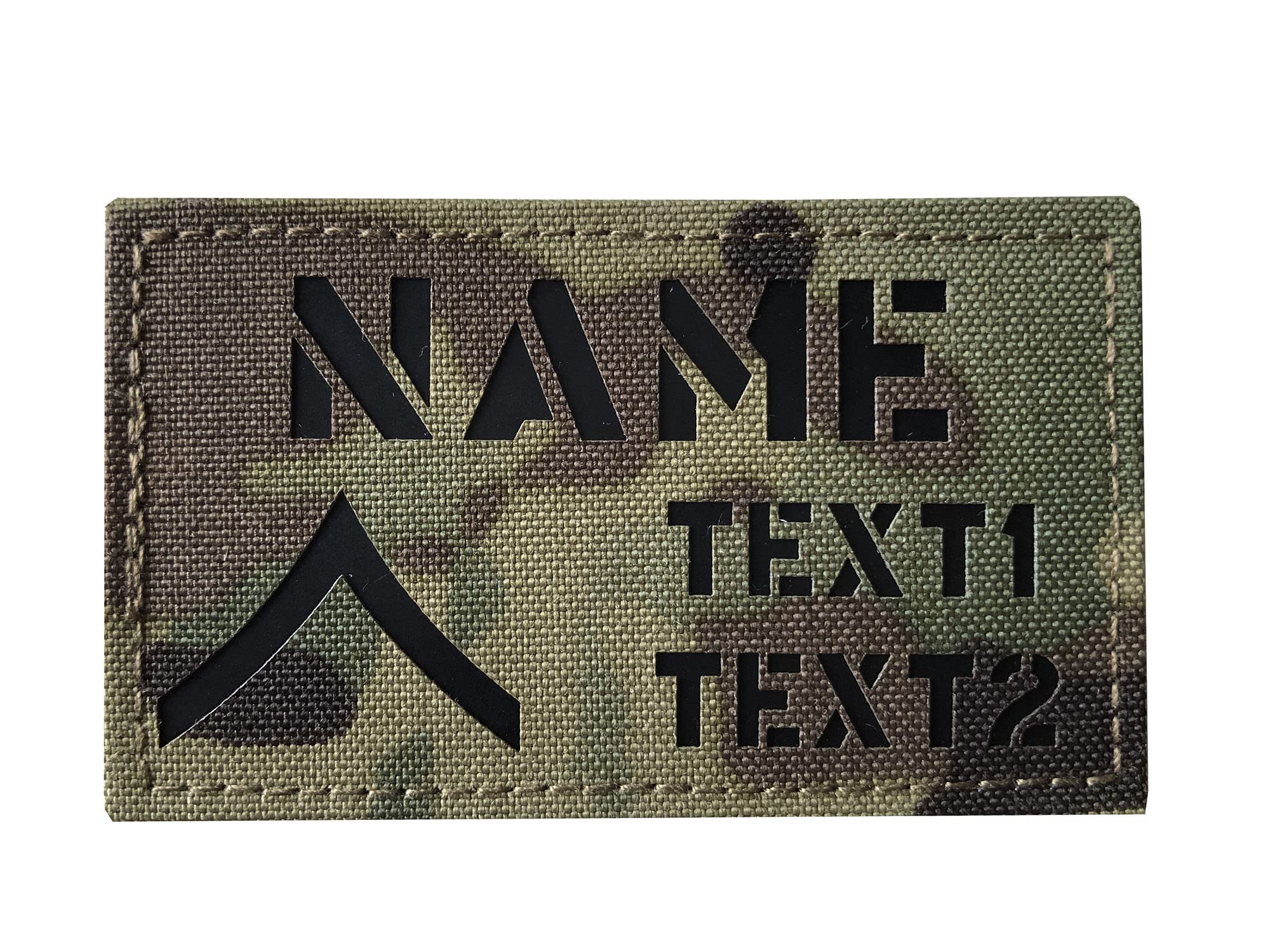 Custom MC Camo IR US Army Rank ID Blood Type Name Tags IR Flag Patch (E5 Sergeant)