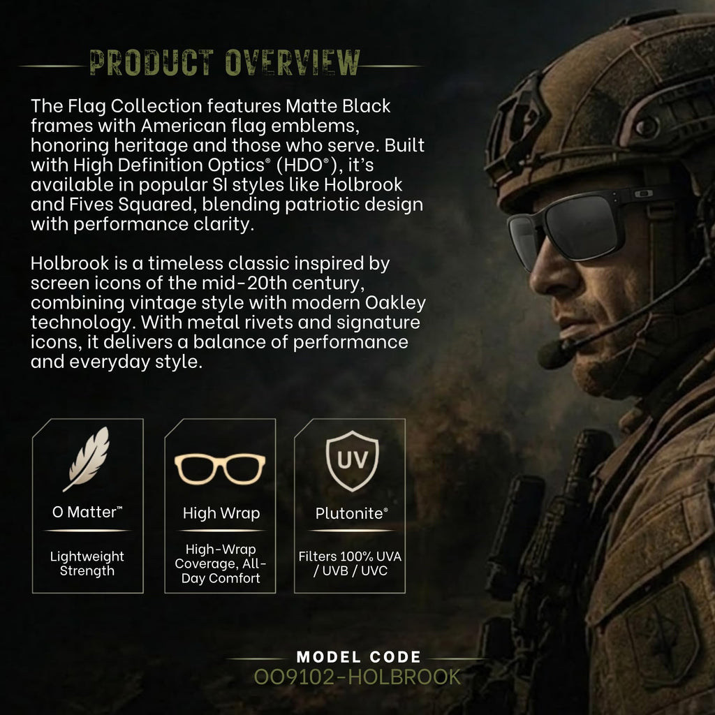 Oakley Standard Issue SI Holbrook USA Flag Collection Sunglasses With Kit