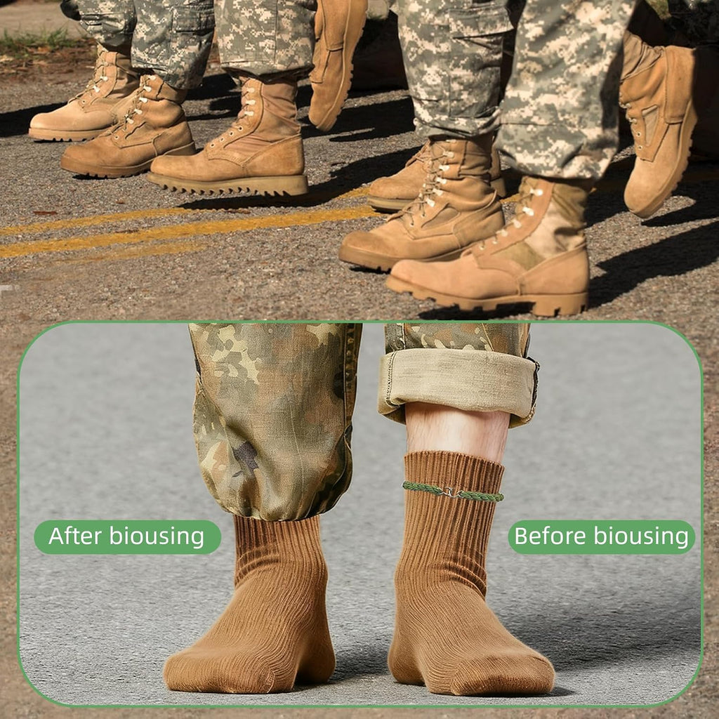 12 PCS Boot Blousers Military Adjustable with Metal Hooks – Elastic Boot Straps Tactical Cowboy Trouser Blousing Straps for Army Navy Air Force Uniform, Camo Pants & Work Boots(Green)