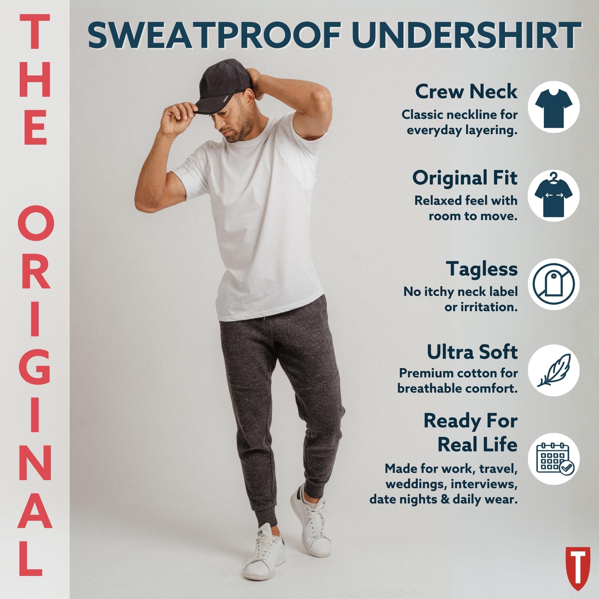 Uniform Crewneck Undershirt - White