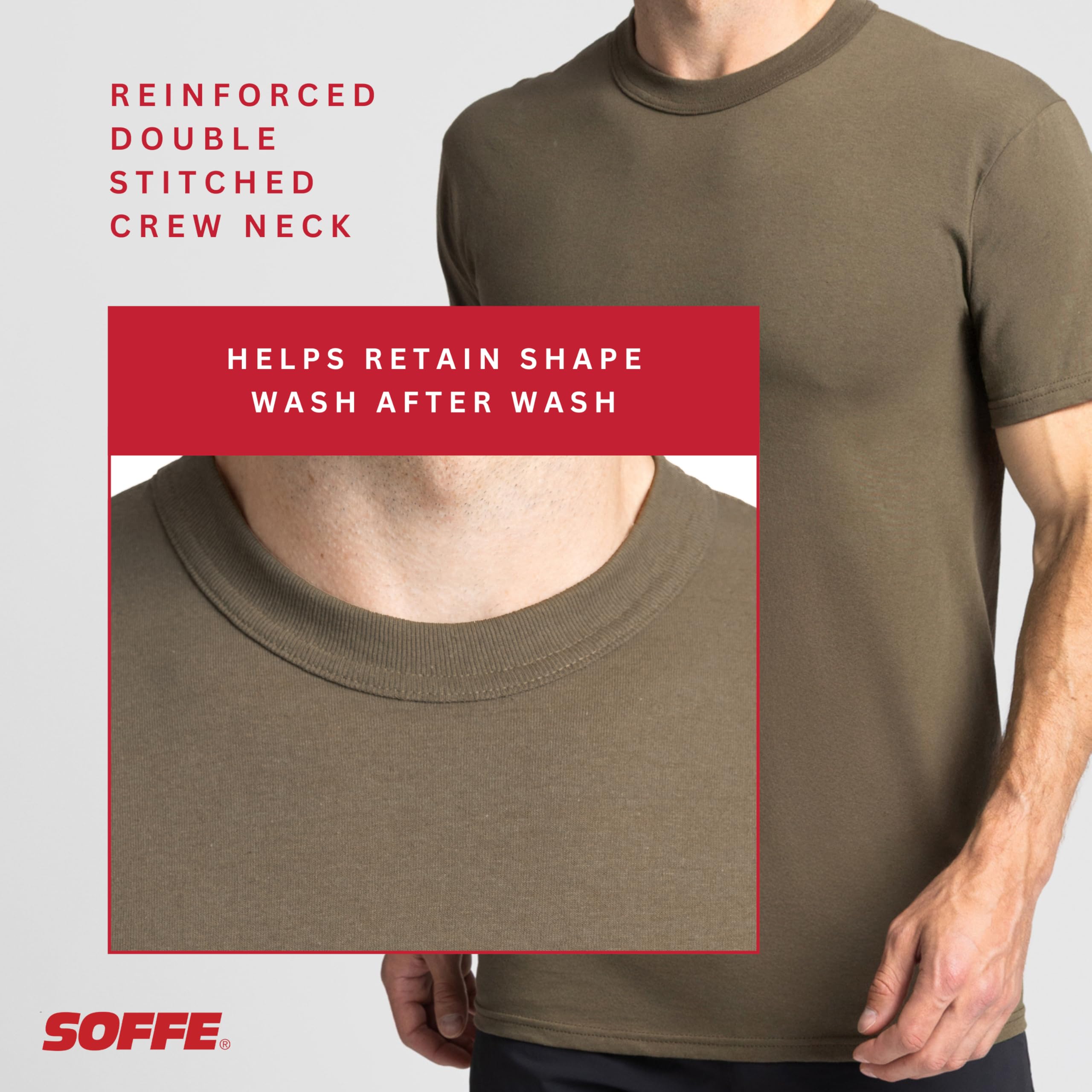 Soffe Men's 3 Pack - USA Poly/Cotton Military Tee