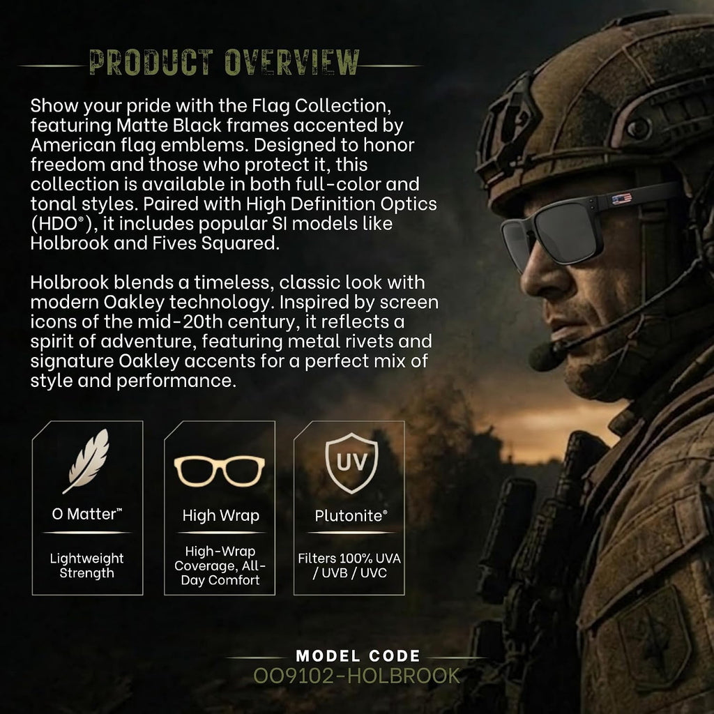 Oakley Standard Issue SI Holbrook USA Flag Collection Sunglasses With Kit