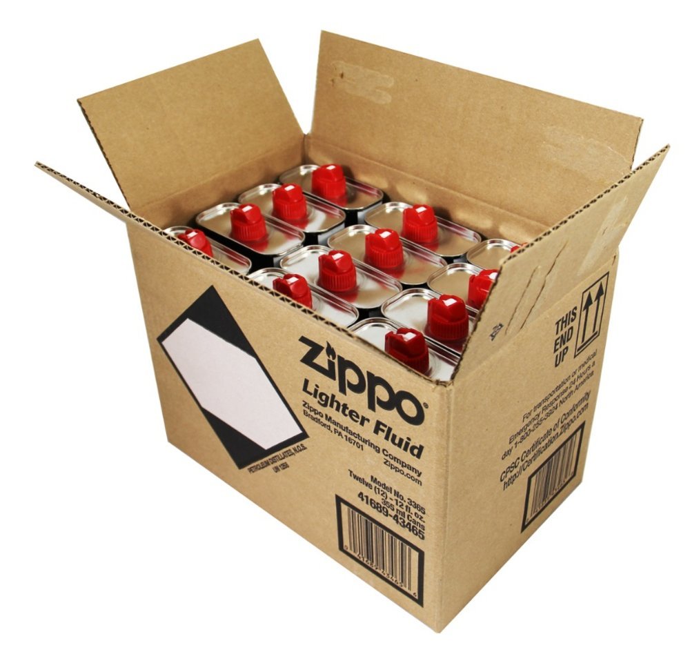 (12 Cans) Zippo Lighter Fluid – 12 oz (355 ml) Each – For All Pocket Lighters #3365