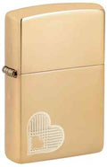 Zippo Heart Love and Peace Design, High Polish Brass Lighter #46281