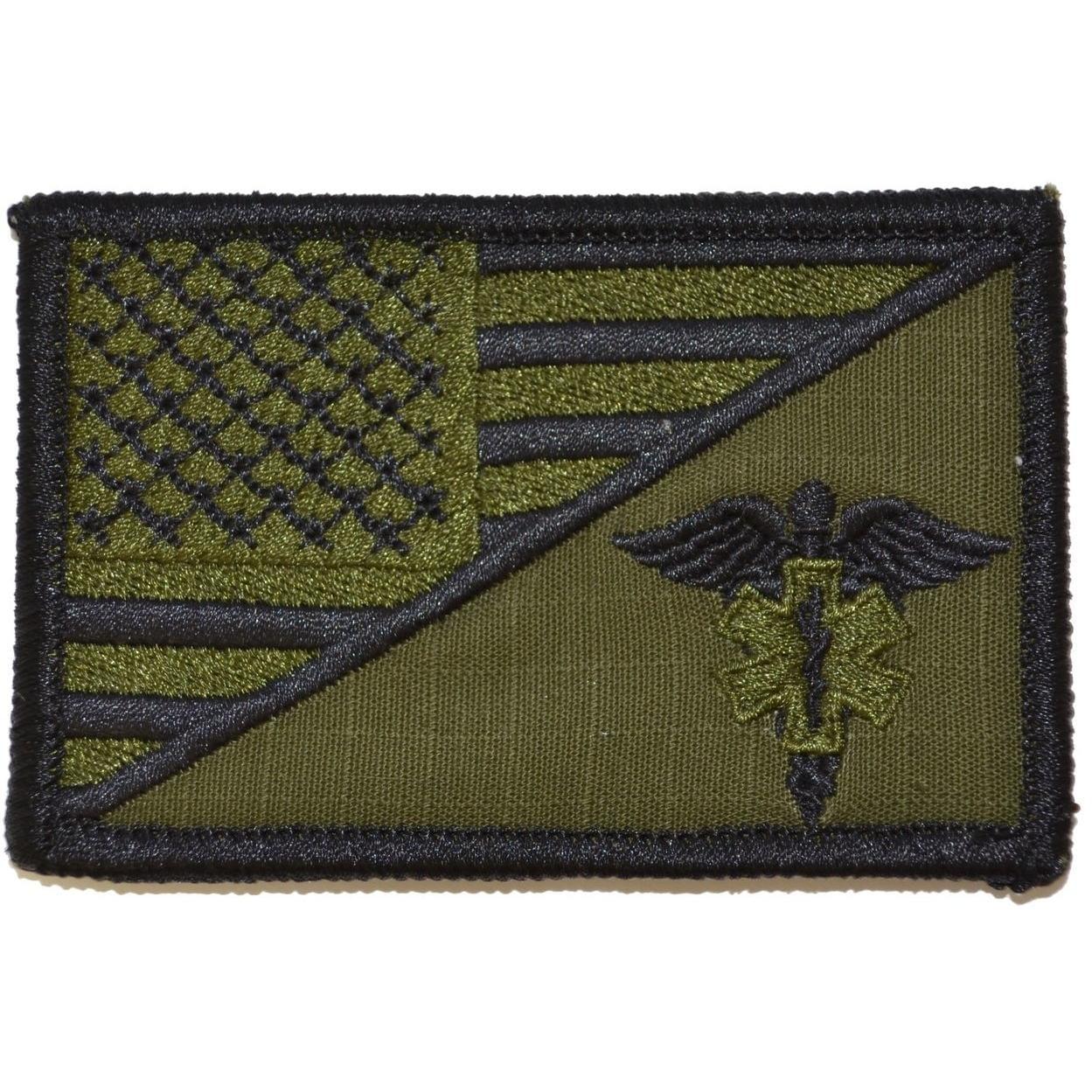 EMT Caduceus Star of Life USA Flag - 2.25x3.5 Patch